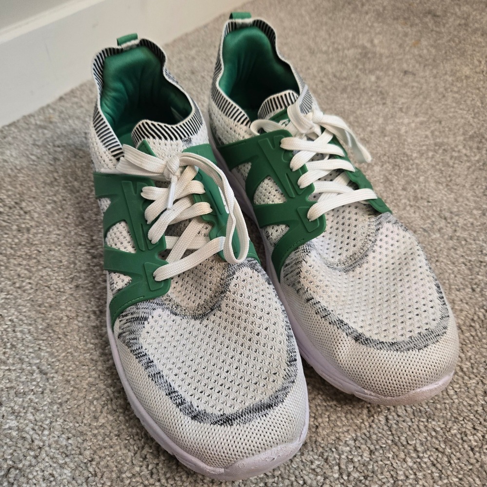 Avia Mens MNAI24CA059 Knit Athletic Sneakers White Green Size 13 Training Shoes